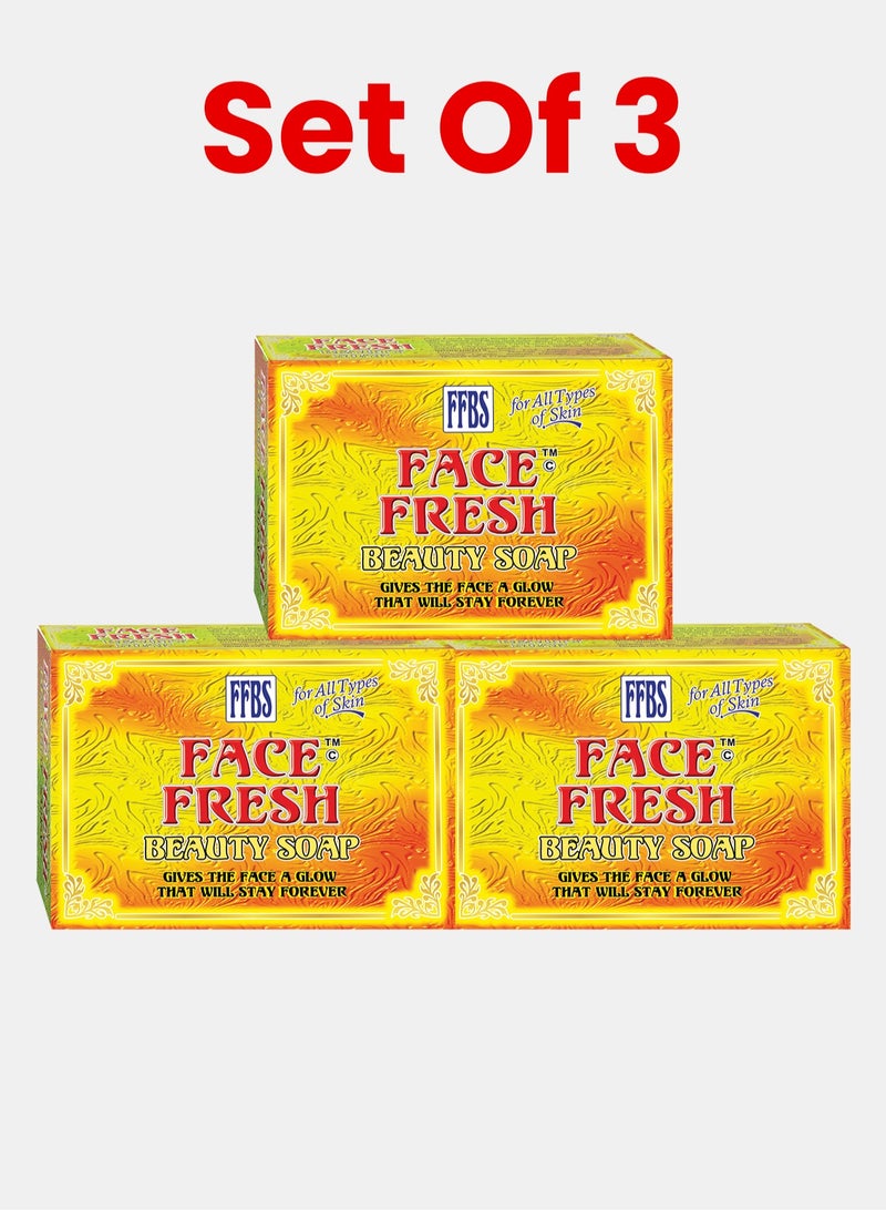 Face Fresh Set of 3 UV Radiation Protection Soap - Prevents Premature Aging, Increases Hydration & Firmness, Beauty Soap for All Skin Types 100g - Image 1