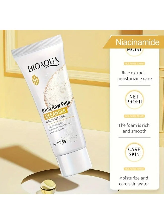BIOAOUA 100g Rice Raw Pulp Cleansing Gel | Deep Clean Gentle Face Wash for Sensitive Skin Unisex Daily Care - Image 2