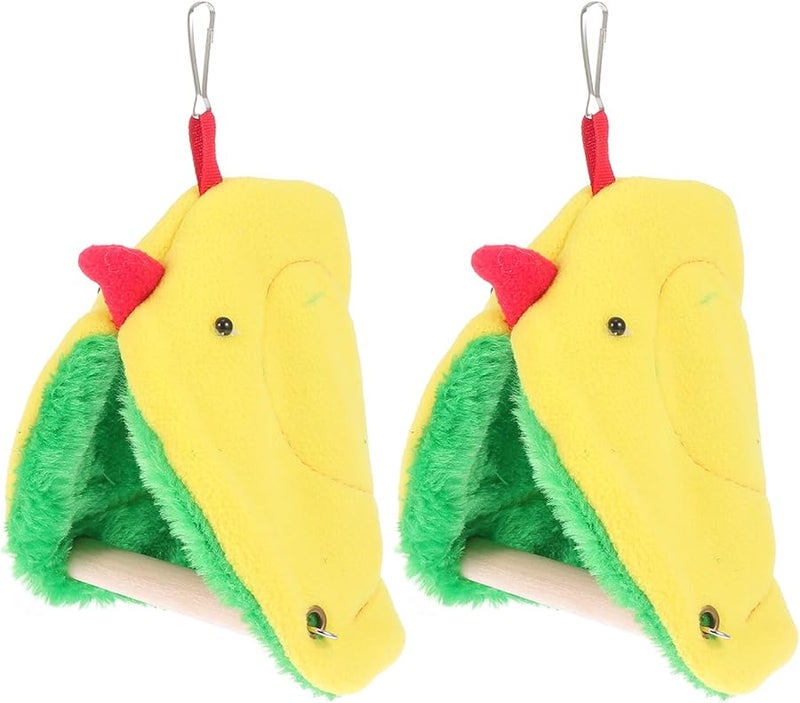 عش الطيور الدافئ المثلث مع إطار قائم سرير نوم الببغاء للقفص الأرجوحة المريحة للببغاوات والبودجيريس سهل التنظيف - Image 1