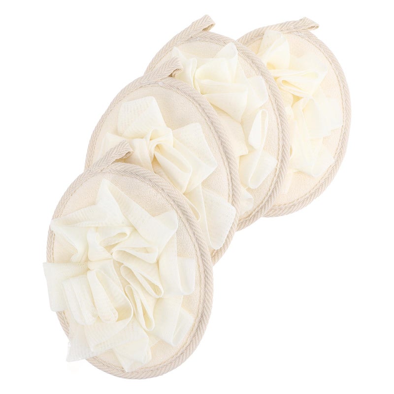 4Pcs Soft Foam Bath Scrubber Balls Loofahs Beige For Exfoliating And Deep Cleansing - Image 2