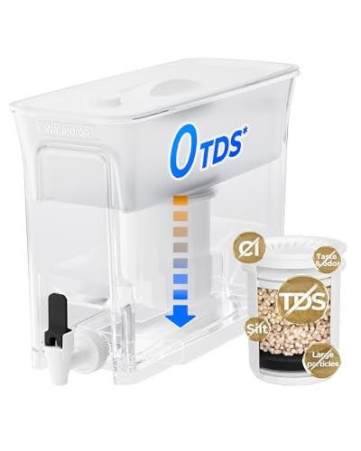 Waterdrop WFD01W Water Filter Dispenser 0 TDS Water Filter Pitcher 35Cup Large Capacity with 1 Filter Reduce TDS Chlorine PFOAPFOS and More BPA Free White - Image 1