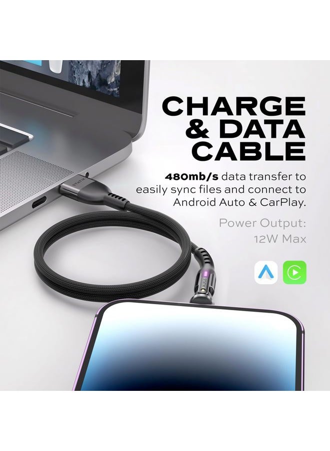 Statik PowerPivot 12W USB to iPhone Compatible Charging Cable - Right Angle Cable with 360 Degree Rotating Head, 90 Degree Swivel, iPhone Compatible Charging Cable & Data Transfer - 3FT/1M - Image 5