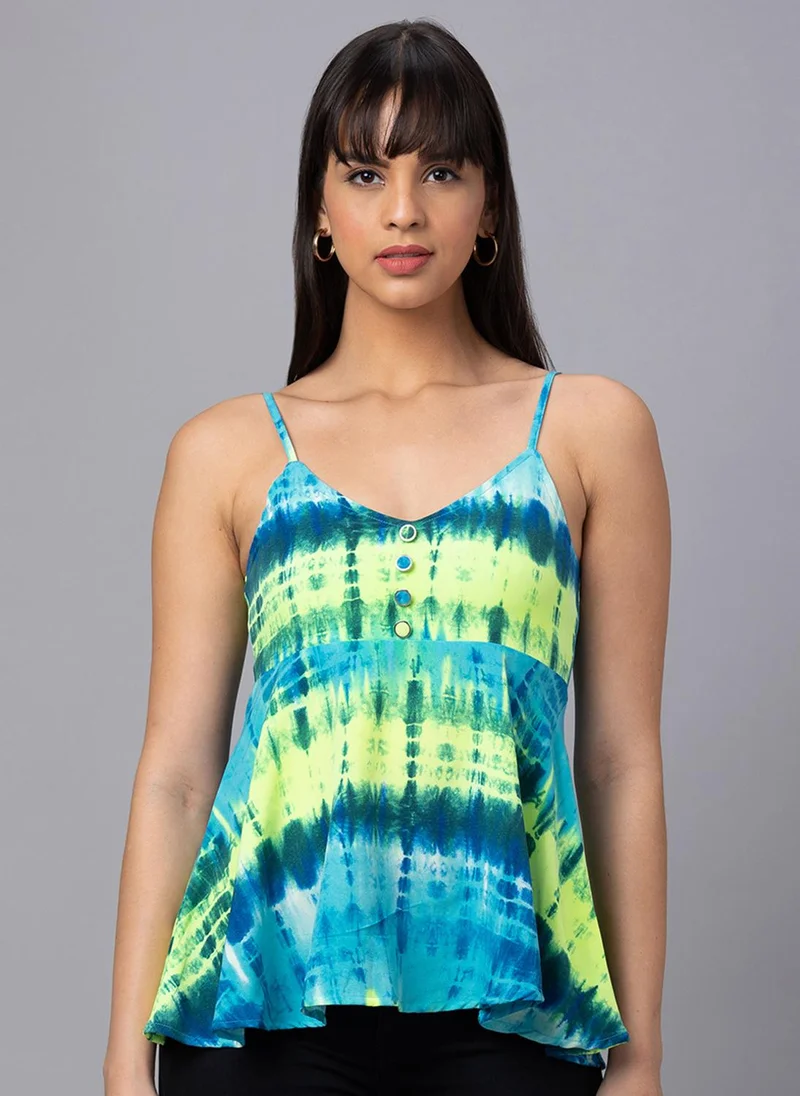 globus Globus Women Tie And Dye Shoulder Straps A-Line Top