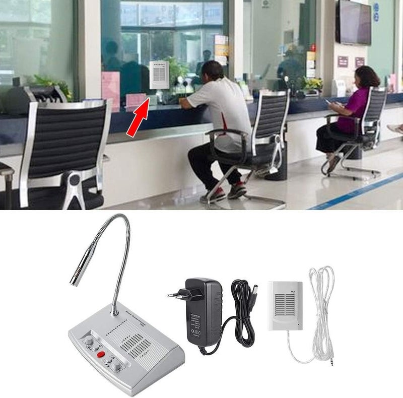 woobles Dual Way Intercommunication Microphone, Counter Window Intercom Mic Speaker with Automatic Call Control and High Speech Resolution for Bank Office Hospital Station Shop US US - Image 2