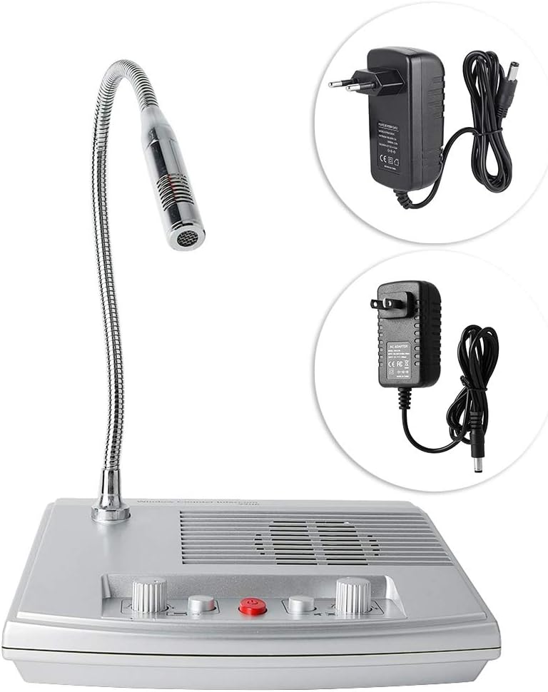 woobles Dual Way Intercommunication Microphone, Counter Window Intercom Mic Speaker with Automatic Call Control and High Speech Resolution for Bank Office Hospital Station Shop US US - Image 3