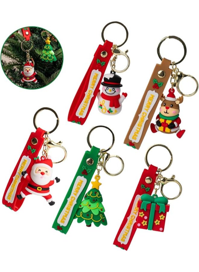 5 pieces - 3D Santa Claus Keychain - Image 1