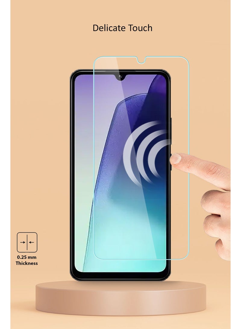 Techie حماية شاشة زجاجية مقساة HD 2 عبوة لجهاز Xiaomi Redmi 14C / POCO C75 4G - مضادة للانعكاس ومضادة للفقاعات بصلابة 9H وسمك 0.33 مم وحواف مدورة وسهولة في التركيب - Image 4