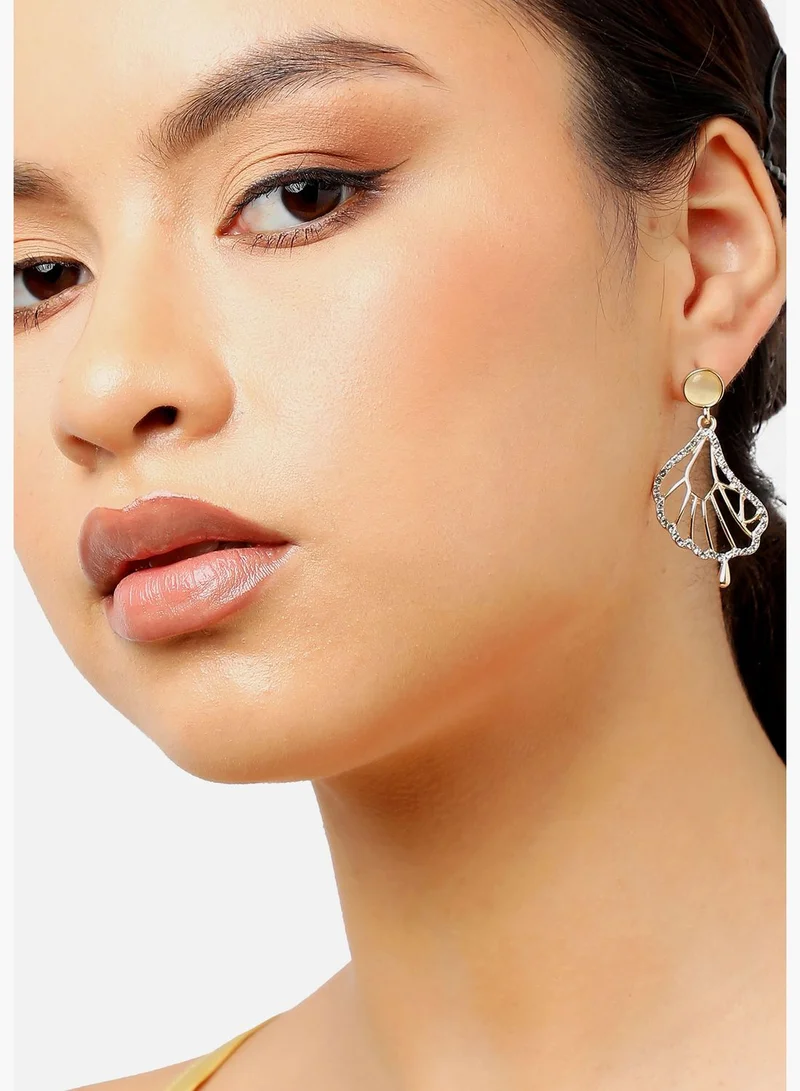 SOHI Gold Plated Party Designer Stone Drop Earring For Women