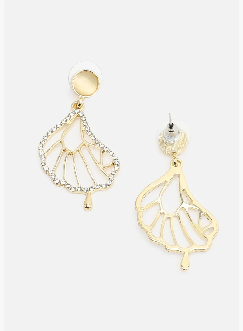SOHI Gold Plated Party Designer Stone Drop Earring For Women