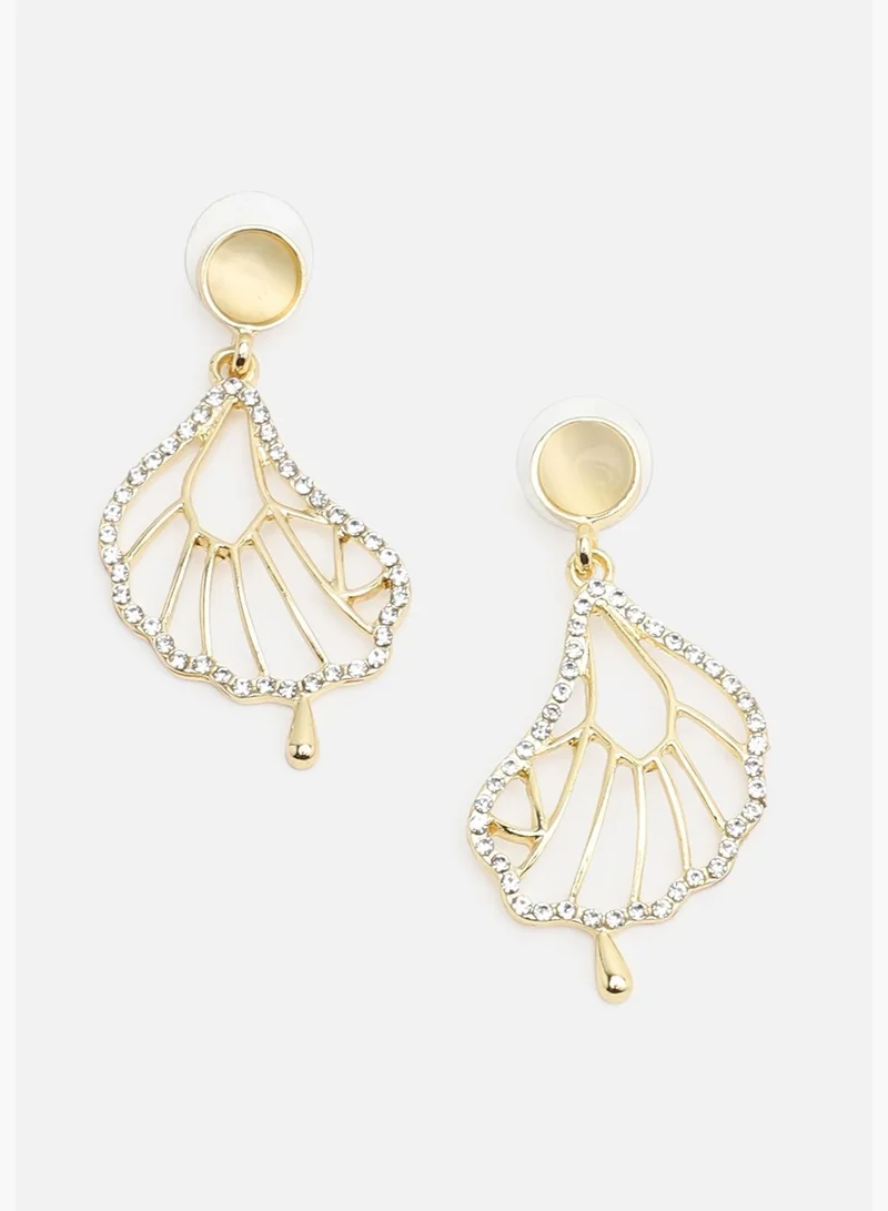 SOHI Gold Plated Party Designer Stone Drop Earring For Women
