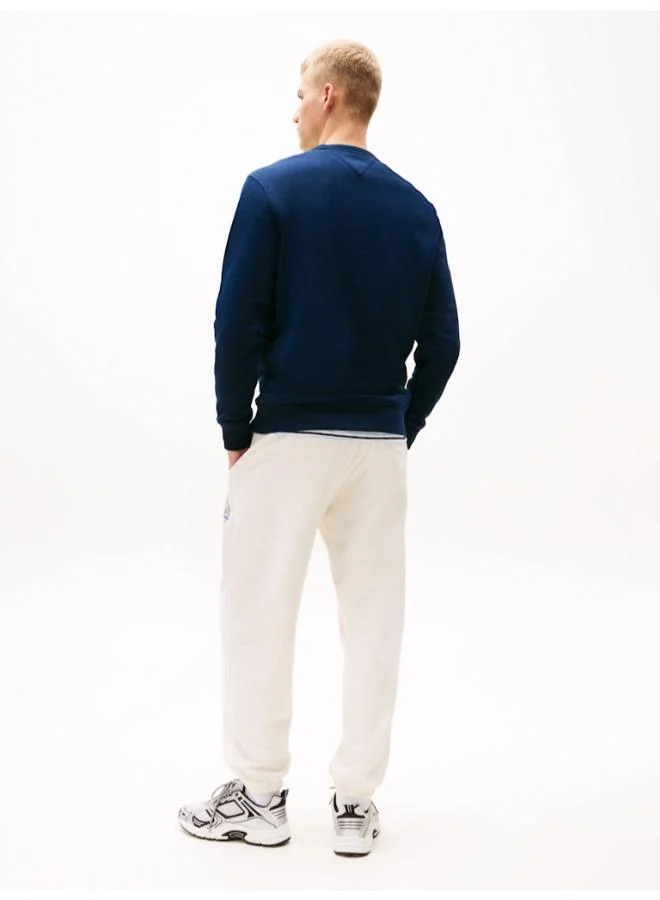 تومي جينز سويت شيرت بياقة دائرية بشعار تومي تونال