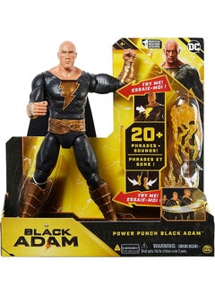DC Comics Power Punch Black Adam 12 Inch Action Figure 20 Plus Phrases And Sounds Lights Up With 2 Accessories Black Adam Movie Collectible Kids Toys For Boys And Girls Ages 3 And Up  - Image 1