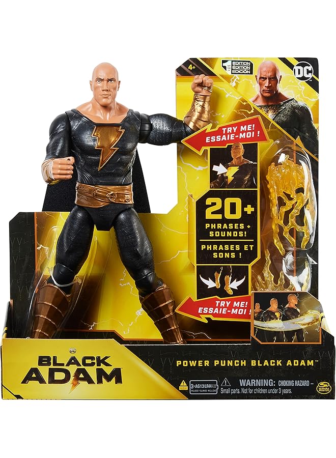 DC Comics Power Punch Black Adam 12 Inch Action Figure 20 Plus Phrases And Sounds Lights Up With 2 Accessories Black Adam Movie Collectible Kids Toys For Boys And Girls Ages 3 And Up - Image 1