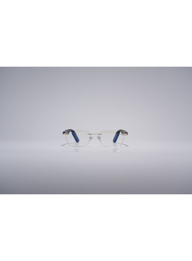 GoRhythm Glasses,Go Rhythm Ai Translation smart glasses with ai assistant app,Bluetooth audio glasses-Gold frame with black temples - Image 1