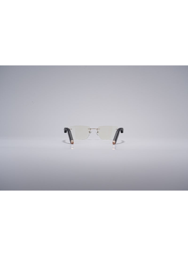 GoRhythm Glasses,Go Rhythm Ai Translation smart glasses with ai assistant app,Bluetooth audio glasses-Gold frame with black temples - Image 4