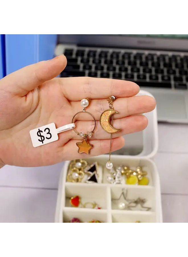 White Self Adhesive Jewelry Price Tags Rectangular Blank Labels For Rings Necklaces Earrings Price Identification 25mm X 30mm Plus 45mm 200 Tags Per Roll For B1 B21 B3S Label Printer - Image 3