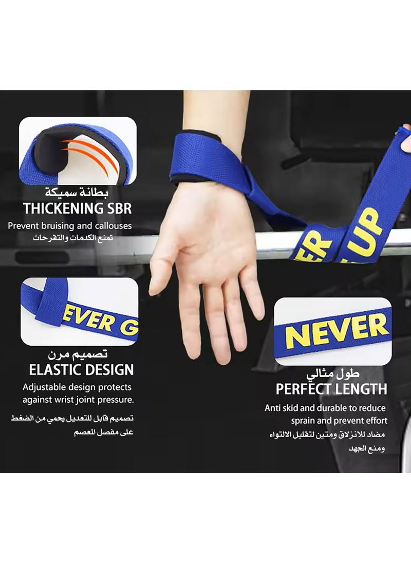 Professional Grade Lifting Straps, Non-Slip with Padded Wrist Support for Weightlifting, Deadlifts, Powerlifting, Set of 2 (Red)