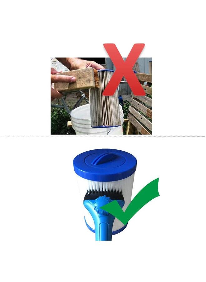 Generic - Pool Filter Cartridge Cleaning Tool Hose Attachment with Removable Comb Style Head and Water Flow Control Knob-25cm - Image 1