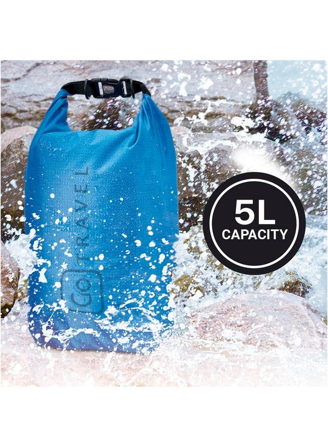 Go TRAVEL Go Travel Wet or Dry Bag, Waterproof Bag to Compartmentalize Wet Laundry and Dry Clothes, Washable, Polyester Dry or Wet Bag, Travel Essentials, Blue, 5 Liters  - Image 1
