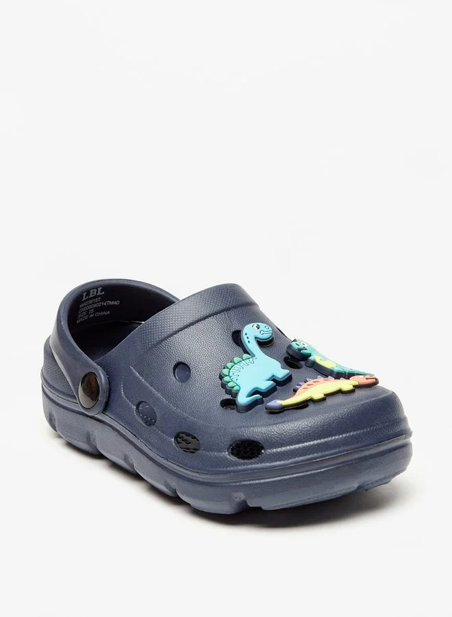 LBL by Shoexpress Boys Dinosaur Applique Clogs with Backstrap