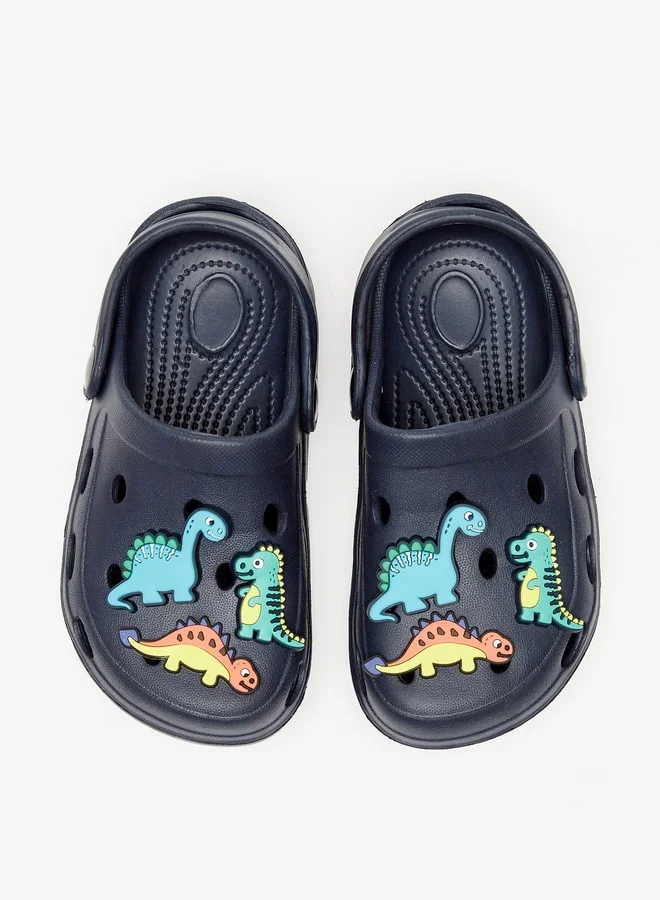 LBL by Shoexpress Boys Dinosaur Applique Clogs with Backstrap
