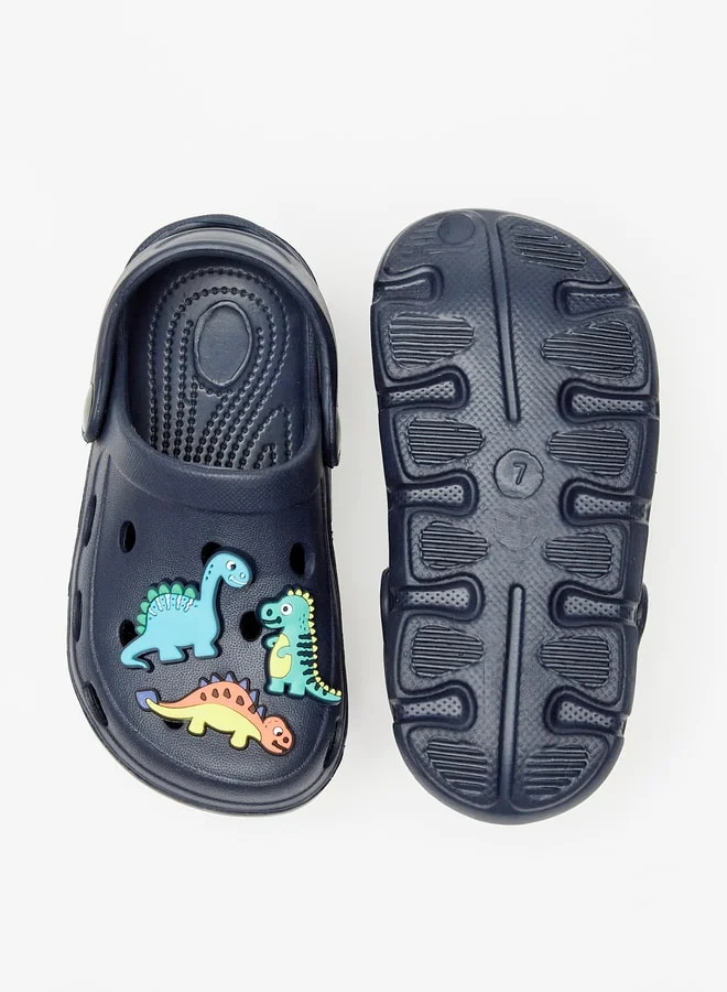LBL by Shoexpress Boys Dinosaur Applique Clogs with Backstrap