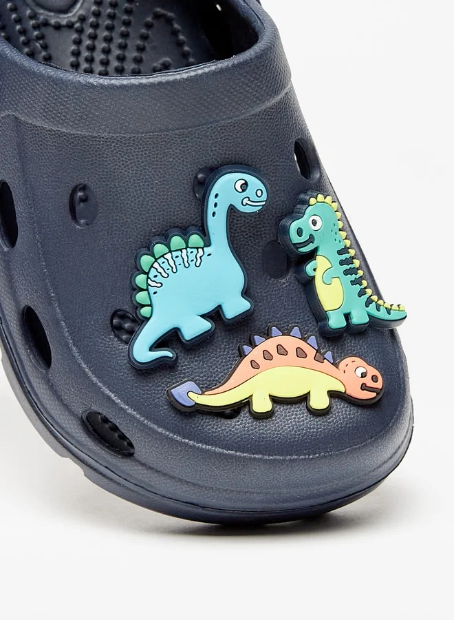 LBL by Shoexpress Boys Dinosaur Applique Clogs with Backstrap