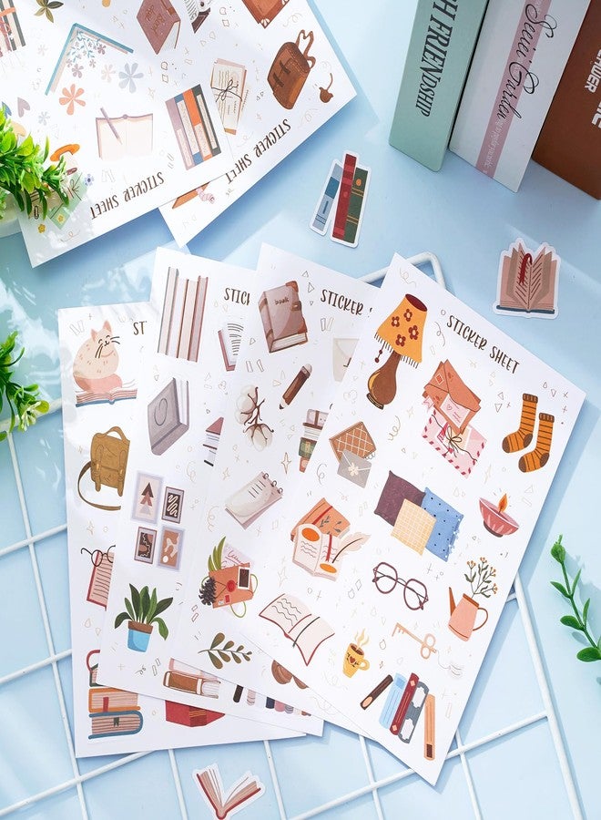 وولاين ملصقات قصاصات ورقية ملونة من Whaline، 30 ورقة، ملصقات فينيل ملونة لكتاب القراءة، دفتر يوميات، مخطط، ملصقات تذكارية، ملصقات زخرفية لألبوم العائلة، تزيين سجل القصاصات، مشروع فني (موضوع القراءة) - Image 4