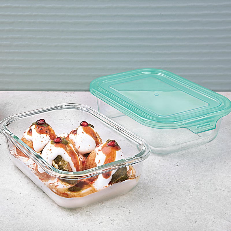 La Opala Cook Serve Store 100% Borosilicate Glass Storage Container | Simply Store with Lid | Rectangle 640 ml | Microwave & Oven Proof | Dishwasher & Freezer Proof | Strong & Durable | Transparent - Image 5