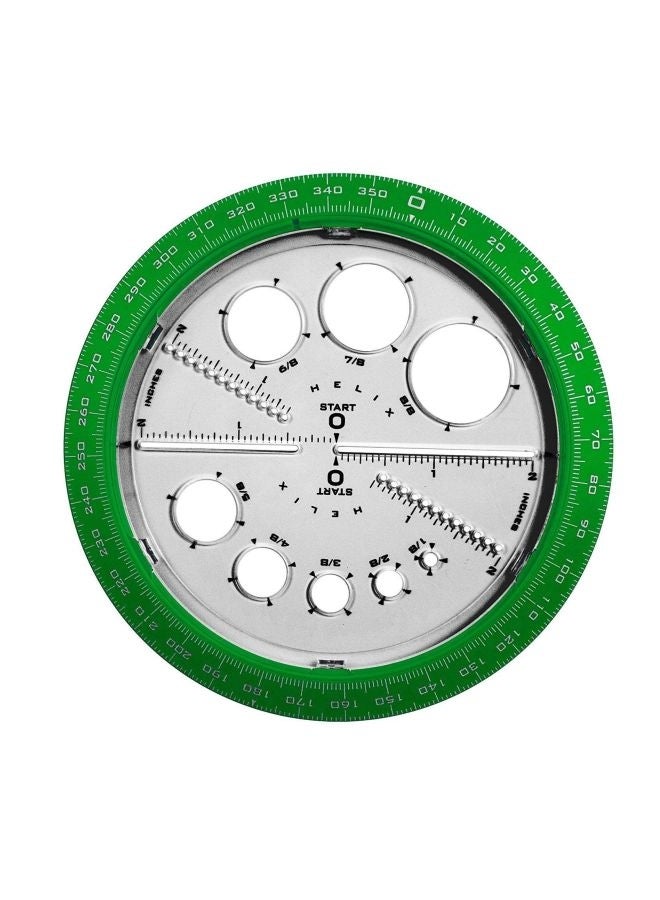2-Pieces Angle and Circle Maker Clear/Green