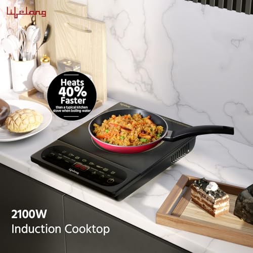 Lifelong 2100 Watt Induction Stove with Touch Panel - Electric Induction with 7 Preset Indian Menu Options - Auto Shut-Off & Temperature Control - 1 Year Manufacturer's Warranty (Black, LLIC103) - Image 2