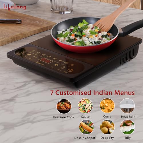 Lifelong 2100 Watt Induction Stove with Touch Panel - Electric Induction with 7 Preset Indian Menu Options - Auto Shut-Off & Temperature Control - 1 Year Manufacturer's Warranty (Black, LLIC103) - Image 5