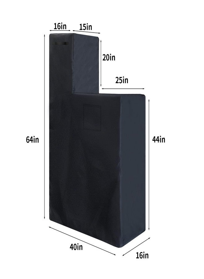 Chuanke Water Softener Cover Outdoor Water Softener Brine Tank Cover with Waterproof Zipper for Outside Units All Weather Protection(64" H x 40" W x 16" D, Black) - Image 2