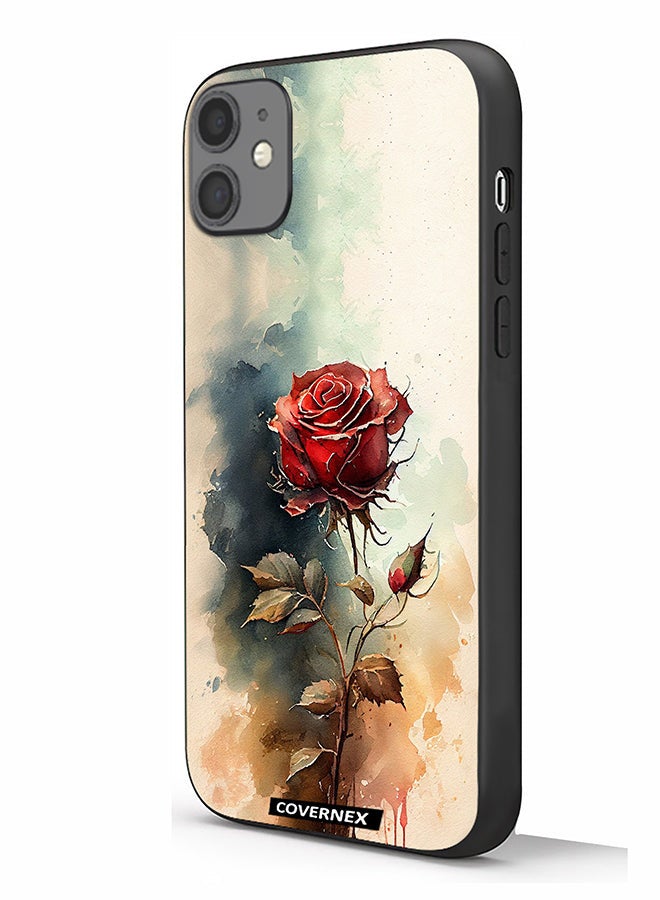 Covernex Apple iPhone 11 Protective Case Cover Printed Featuring Ethereal Watercolor Rose - Image 1