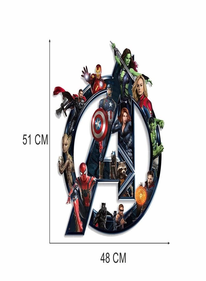 Techgifti ملصق حائط من Techgifti بتصميم أفنجرز لغرفة المعيشة، غرفة النوم، غرفة الأطفال، المقاس: 48 سم × 51 سم - Image 2