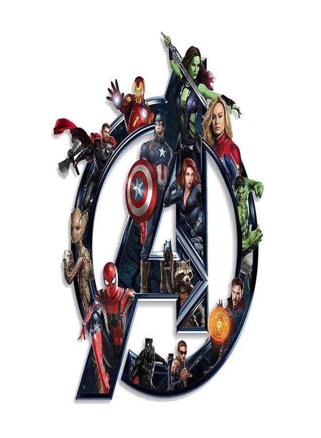 Techgifti ملصق حائط من Techgifti بتصميم أفنجرز لغرفة المعيشة، غرفة النوم، غرفة الأطفال، المقاس: 48 سم × 51 سم - Image 1