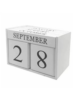 Generic FFD 2pcs Wooden Desk Blocks Calendar A Stylish Perpetual Month Date Display for Home & Office  - Image 1