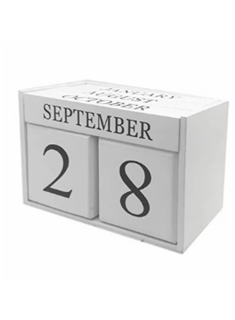 Generic FFD 2pcs Wooden Desk Blocks Calendar A Stylish Perpetual Month Date Display for Home & Office  - Image 1