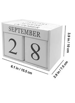 Generic FFD 2pcs Wooden Desk Blocks Calendar A Stylish Perpetual Month Date Display for Home & Office  - Image 2
