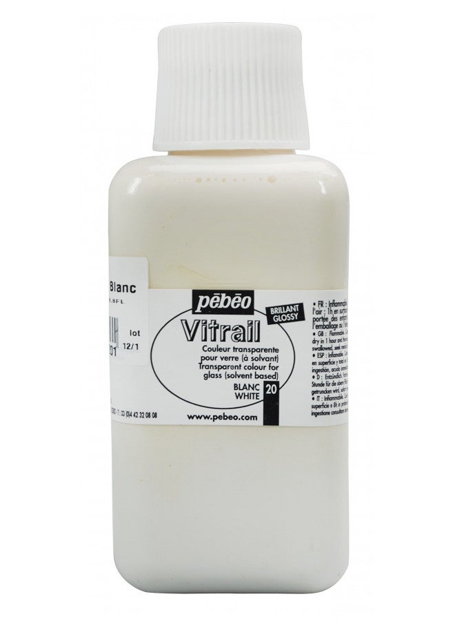 Pebeo بيبيو فيترال، طلاء تأثير الزجاج الملون، زجاجة سعة 250 مل - أبيض، 8.45 أونصة سائلة (عبوة من 1) - Image 1
