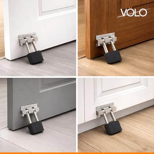 Volo Aluminium 3-Inch Satin Finish Door Stopper with Rubber Grip – for Doors in Home, Office, and Hotel (Satin Finish with Black Rubber Grip) - Image 5