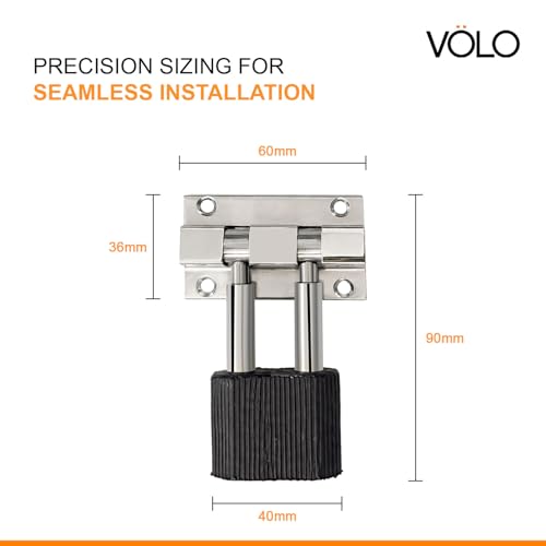 Volo Aluminium 3-Inch Satin Finish Door Stopper with Rubber Grip – for Doors in Home, Office, and Hotel (Satin Finish with Black Rubber Grip) - Image 2