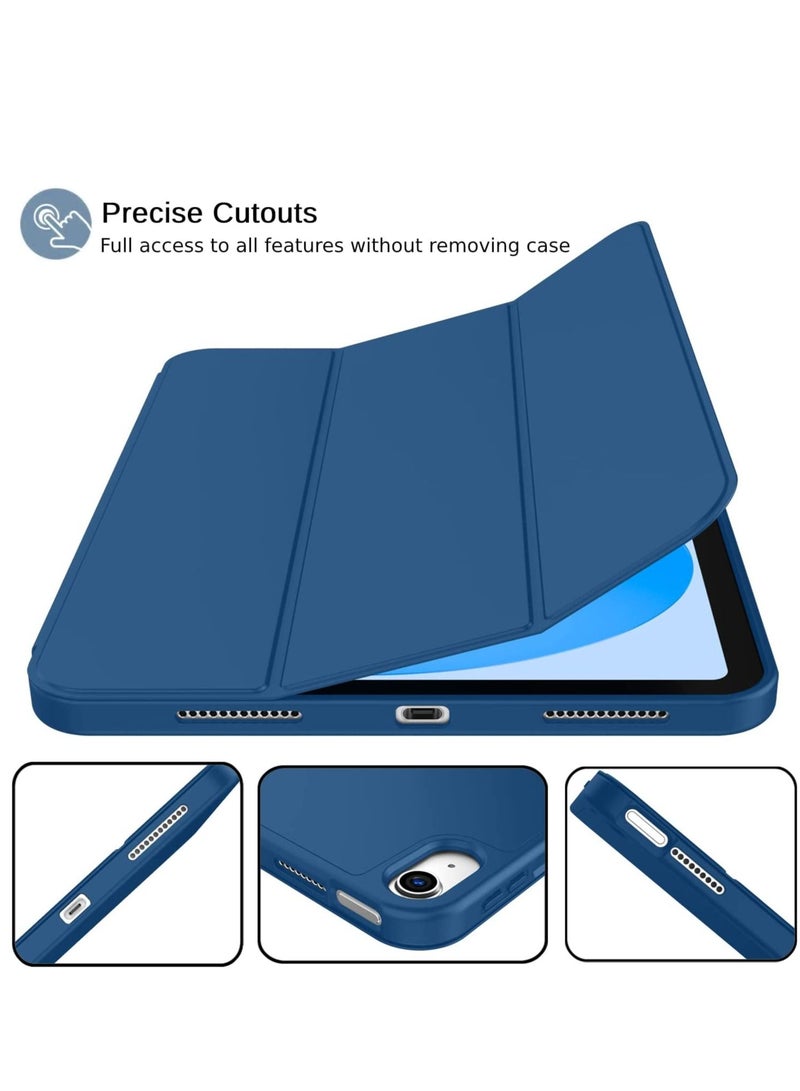 جراب iPad 10th Generation Case 2022 iPad 10 نحيف وغطاء خلفي صلب من الجيل العاشر جراب iPad غطاء ذكي واقٍ مع حامل لجهاز iPad 10.9 بوصة جراب 2022 الإصدار الأزرق - Image 3