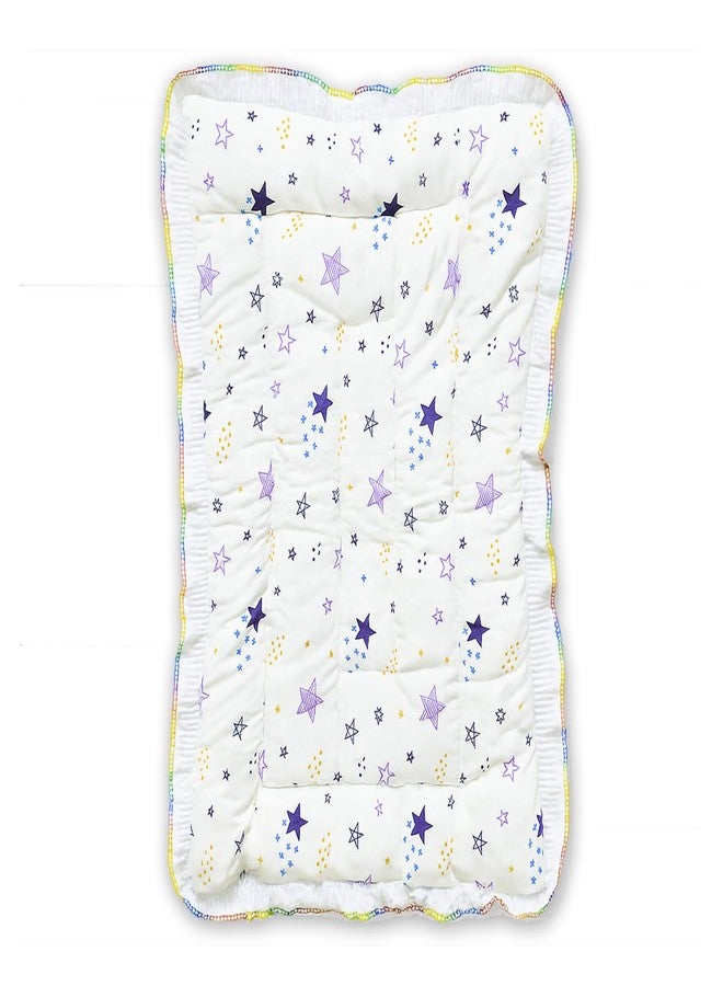 RUDRA CREATION® Pure Cotton | New Born Baby Godari, Cradle Bed, Baby Bed Floral Gadi, Godadi, Crib Sheet, Kids Bedding | Multi-Color | Pack of 1 - Image 1