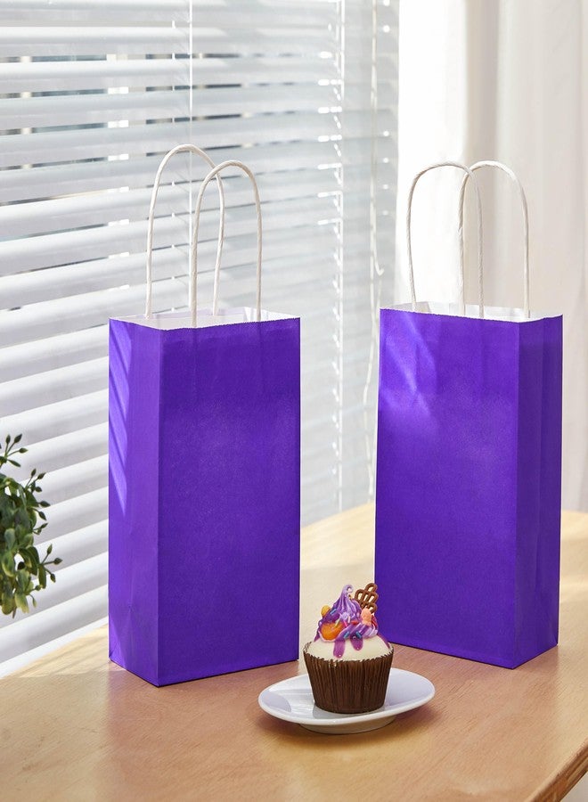 SUNCOLOR 12-Pack 8" Purple Gift Bags with Handles - Small Party Favor Bags for Birthday, Wedding, Holiday, and Events - Image 2