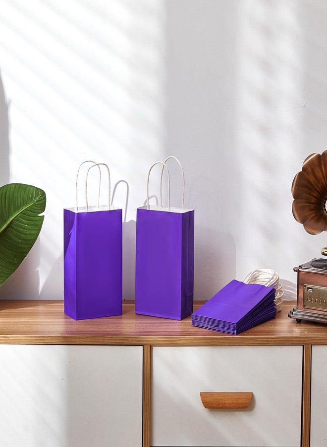 SUNCOLOR 12-Pack 8" Purple Gift Bags with Handles - Small Party Favor Bags for Birthday, Wedding, Holiday, and Events - Image 5