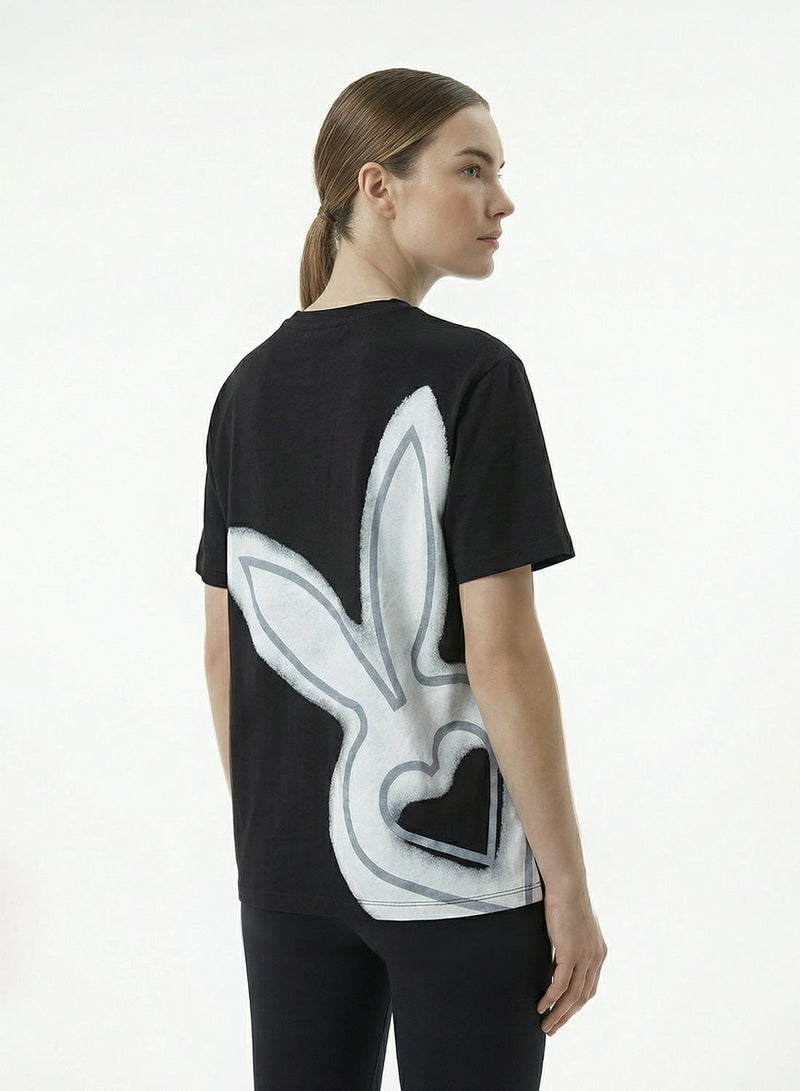 Cardio Bunny Women's Oversized Back Graphic Print T-Shirt pure Cotton Drop Shoulder - Image 2