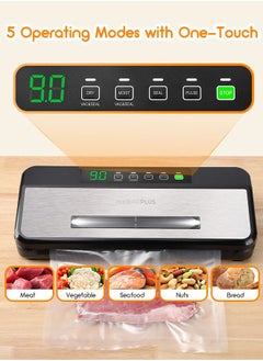 INKBIRD INKBIRD INK-VS03 Food Vacuum Sealer Machine, Sealing Time Display, 80KPA Strong Suction, Automatic Vacuum Sealer with Starter Kit for Food Storage and Sous Vide  - Image 2