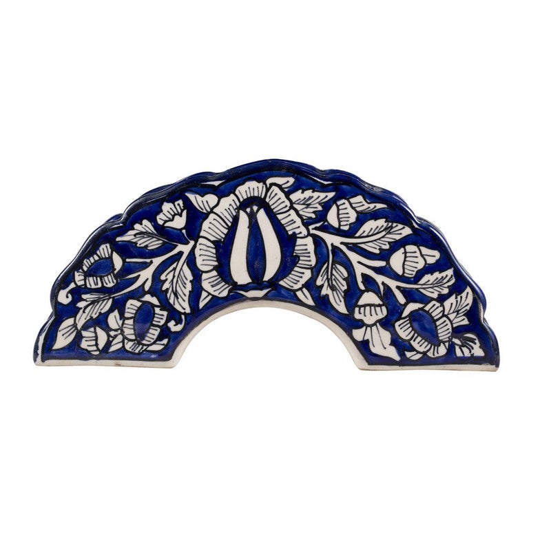 caffeine Ceramic Handmade Blue mughal Napkin Holder Set of 1