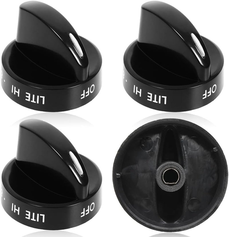 Reyhoar Upgraded 4Pcs 316442513 Range Surface Control Knob Black, Burner Knob Fit for Frigidaire, Kenmore, Sears Gas Ranges - Replaces 1465864, AP4327071, PS2332411 - Image 1